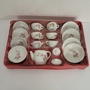 Miniature Tableware Tea Cup Toy Set Floral Design